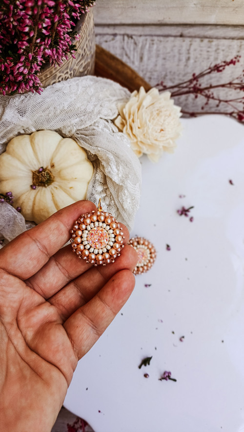 Druzy earrings n.22 - vyšívané náušnice — foto 2