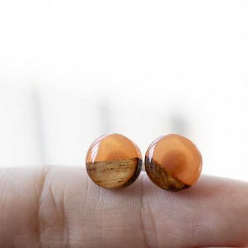 Náušnice dřevo 10 mm — foto 6