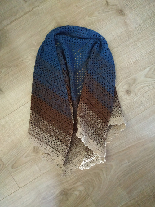 Háčkovaný šátek Denim — foto 2