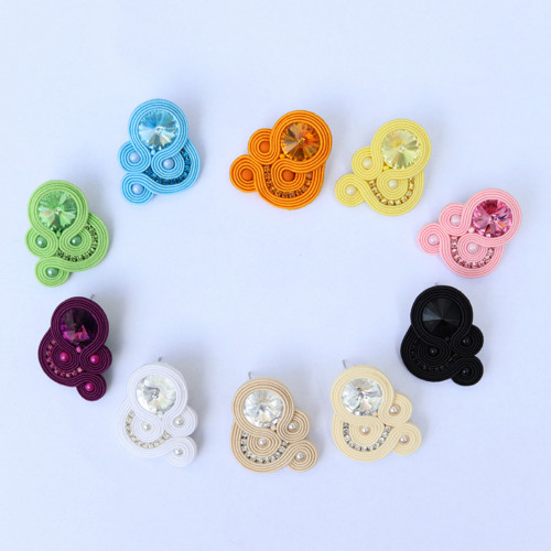 Sutaškové náušnice Francesca - krémové — foto 4