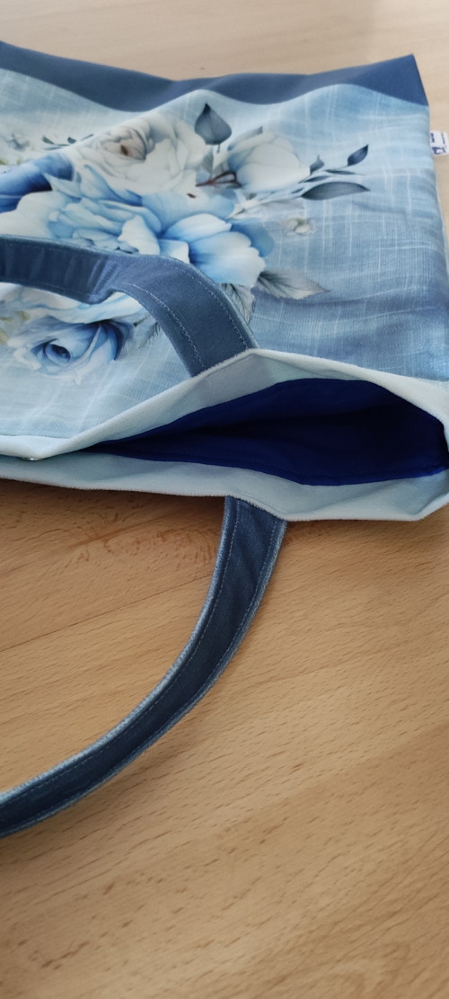Taška nákupka modrá pivoňka. — foto 2
