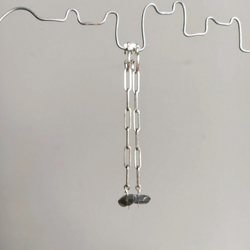 Zen Paper Clip Náušnice Labradorit — foto 3