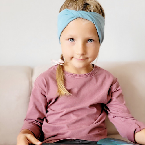 Bambusová čelenka překřížená, mentolová — foto 3