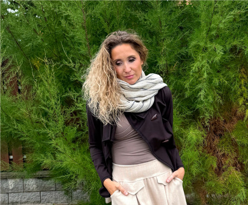 Dlouhá šála s proužky — foto 2
