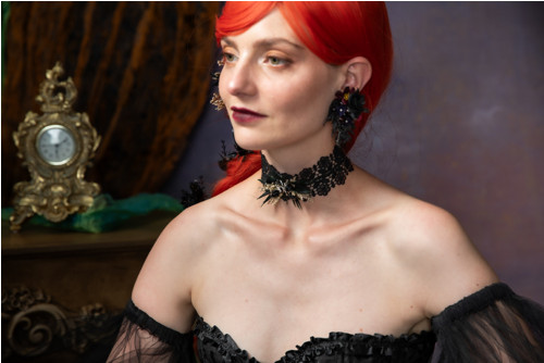 Choker náhrdelník "pavučiny noci" — foto 2