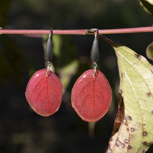 Náušnice - třpytivé lístečky — foto 4