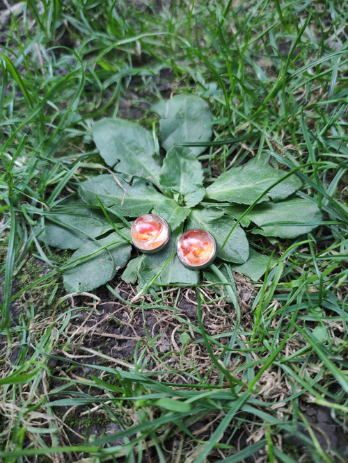 Náušnice puzetky s karneolem — foto 3