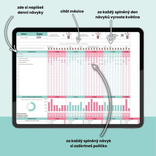 Roční habit tracker (Google tabulky) — foto 2