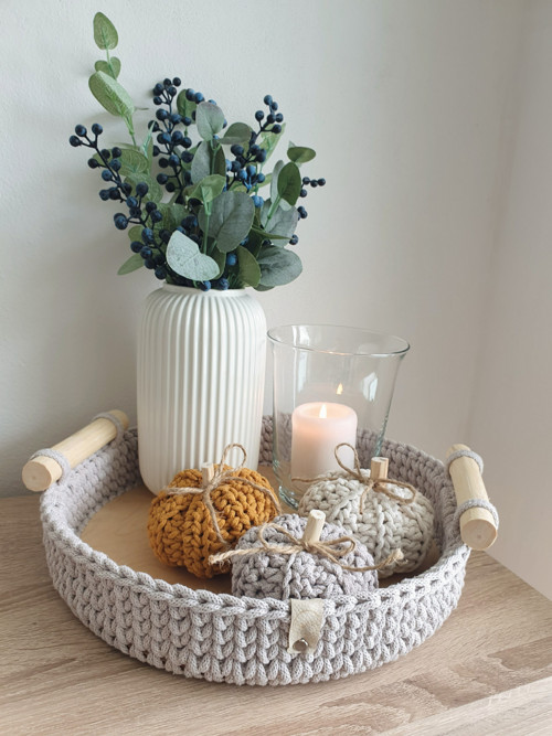 Háčkovaná dýně - natural ( krémová, smetanová ) — foto 2