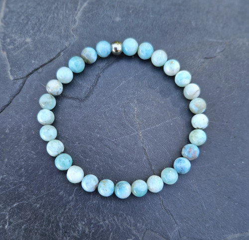 Přírodní larimar*náramek 0,6 cm — foto 4