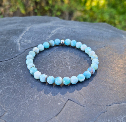 Přírodní larimar*náramek 0,6 cm — foto 3