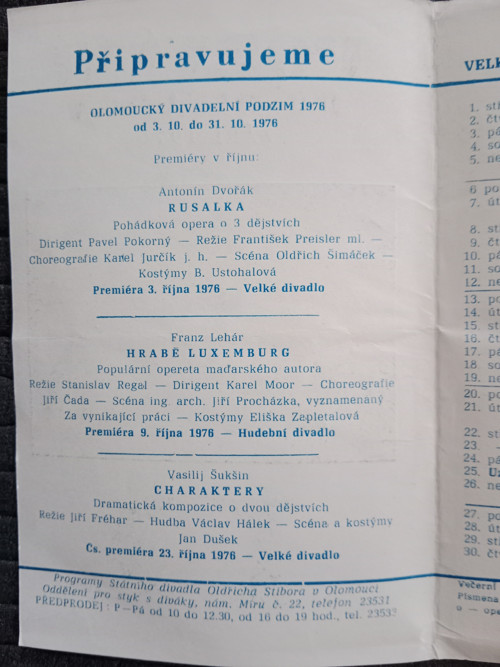Pozvání do divadla září 1976 — foto 3