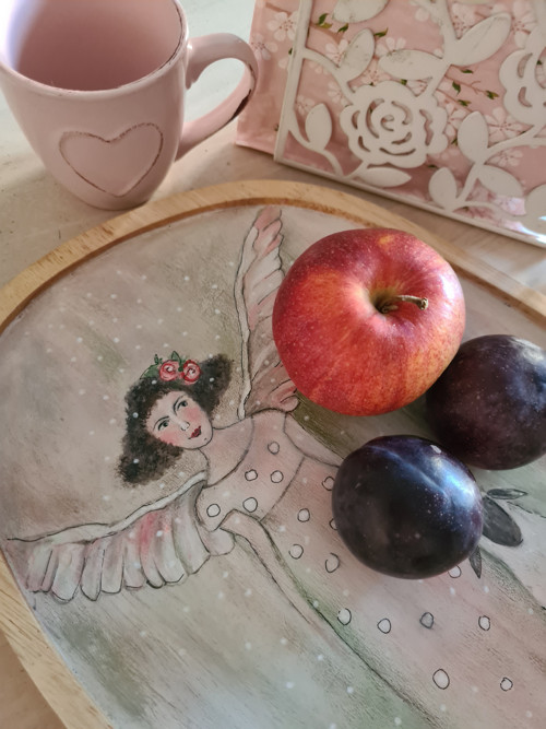 Růžová vánoční romance, podnos — foto 5