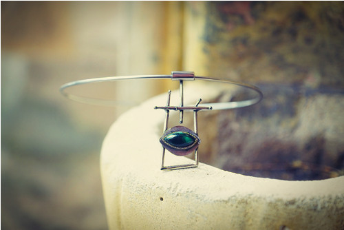 Nerezový náhrdelník....." Green eye " — foto 4