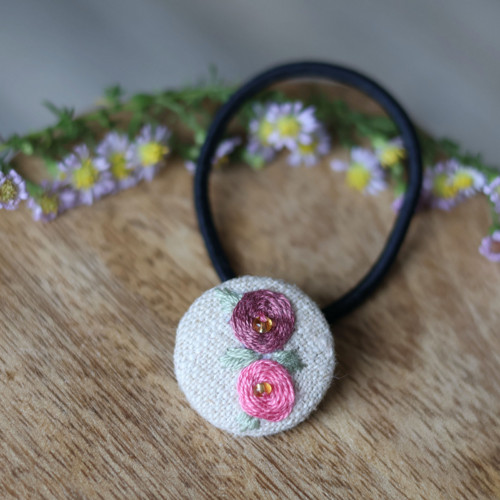 Set vyšívané spony a buttonky na culík — foto 3