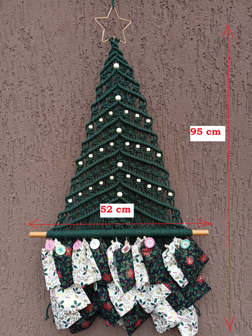 Adventní kalendář, vánoční stromeček, macramé — foto 2