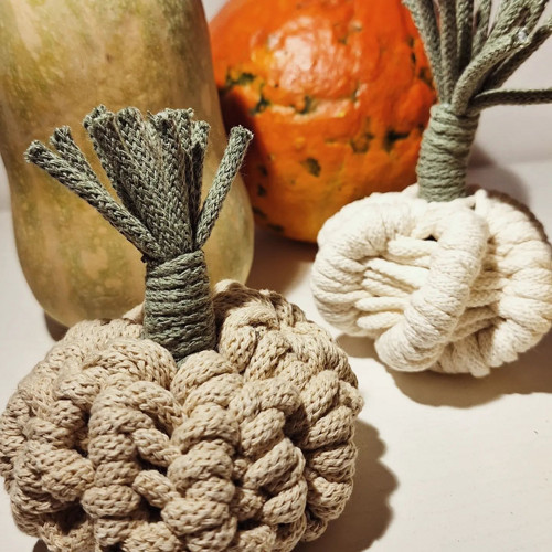 Boho dýně / macramé dekorace — foto 3