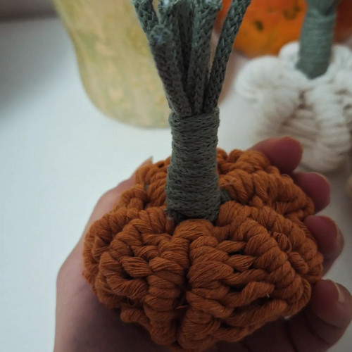 Boho dýně / macramé dekorace — foto 4