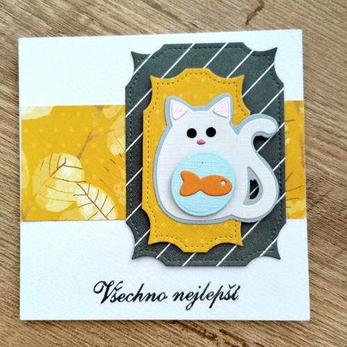 Přáníčko S kočičkou - 10 x 10 cm — foto 2