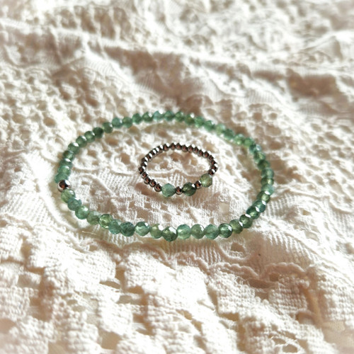 Zelený apatit/fluorapatit*ocel*prsten — foto 6
