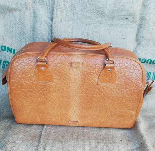 Retro velká kožená brašna. — foto 2