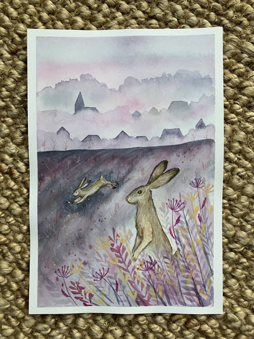 Originál ilustrácia Zajačky poľné — foto 2