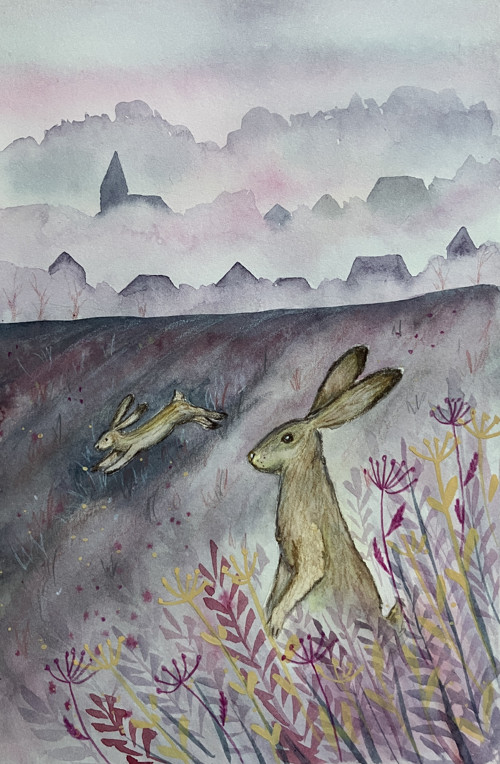 Originál ilustrácia Zajačky poľné — foto 3