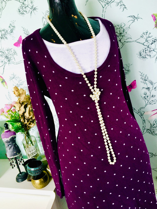 Šaty burgundy dots v úpletu — foto 4