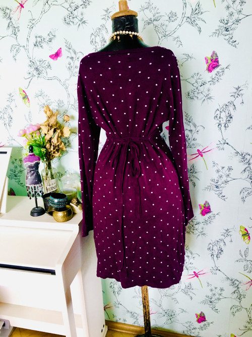 Šaty burgundy dots v úpletu — foto 5