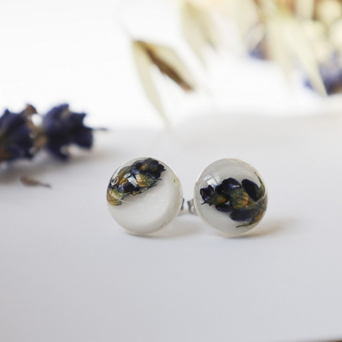 Náušnice s levandulí 8 mm — foto 6