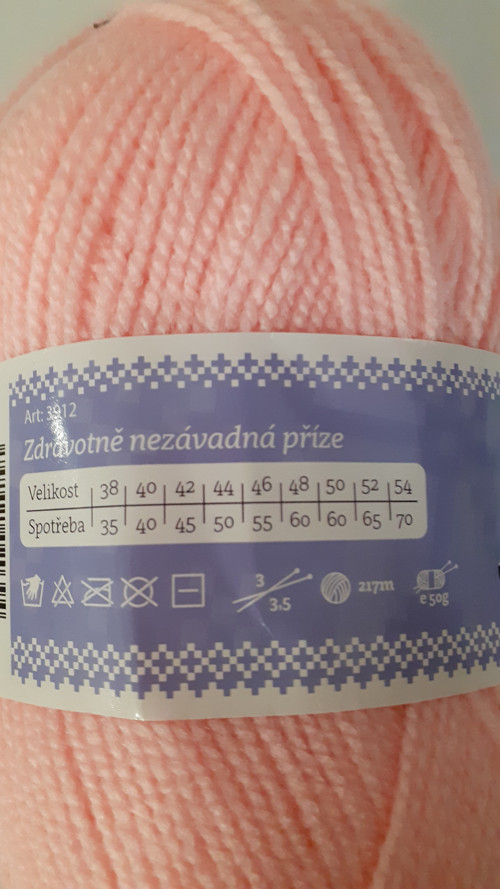 Příze ÁJA 939 nejsvětlejší růžová — foto 3
