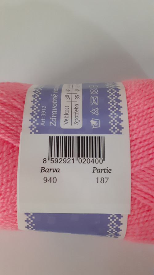 Příze Ája 940 sv.růžová — foto 2
