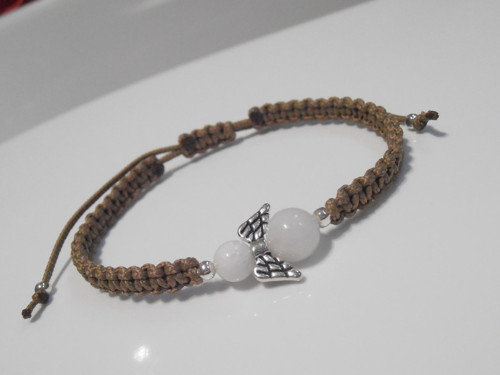 "Jadeit" - Andělský náramek s minerály (macramé) — foto 4