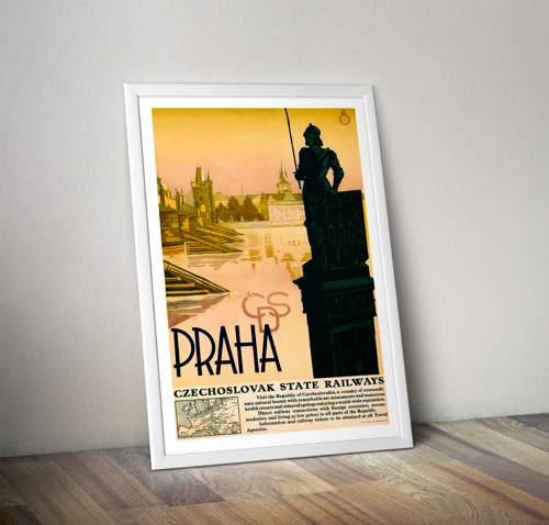 Vintage plakát Praha - ČSD - cca 1935 — foto 5
