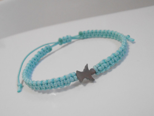 *Anděl* - macramé náramek/Nerezová ocel — foto 4