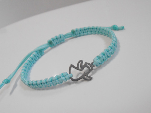 *Anděl* - macramé náramek/Nerezová ocel — foto 3