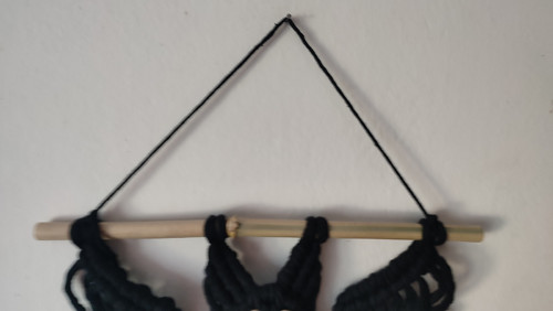 Netopýr strašidelná macramé dekorace na zeď — foto 2