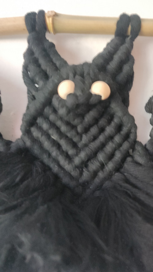 Netopýr strašidelná macramé dekorace na zeď — foto 5