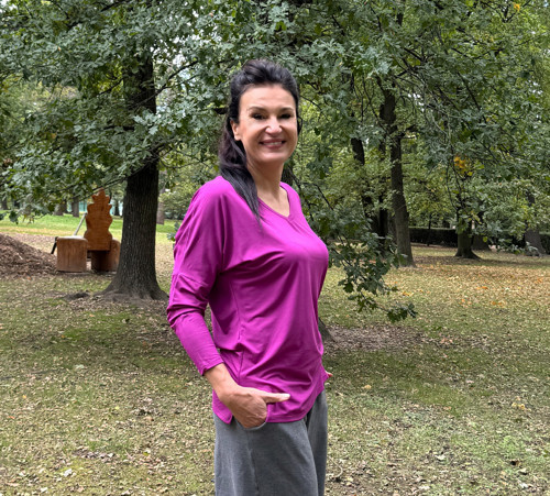 Netopýří tunika prodloužená fuchsie — foto 3