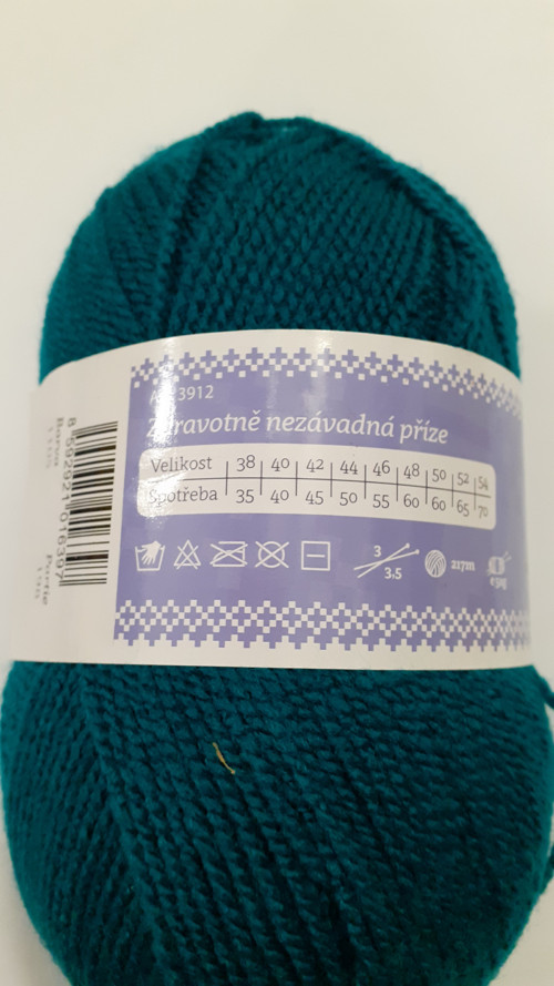 Příze Ája 1105 zelenotyrkysova — foto 2