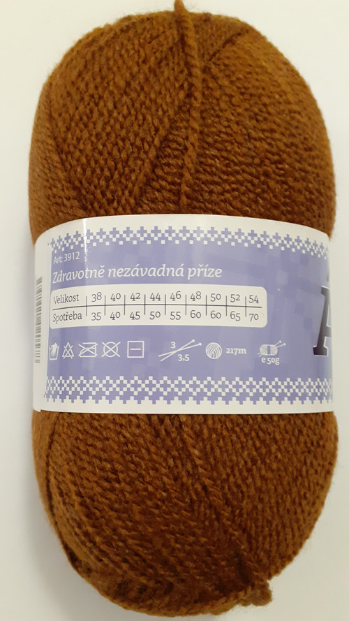 Příze Ája 953 střredně hnědá — foto 2