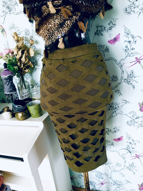 Sukně boho extravagantní v olivové — foto 2