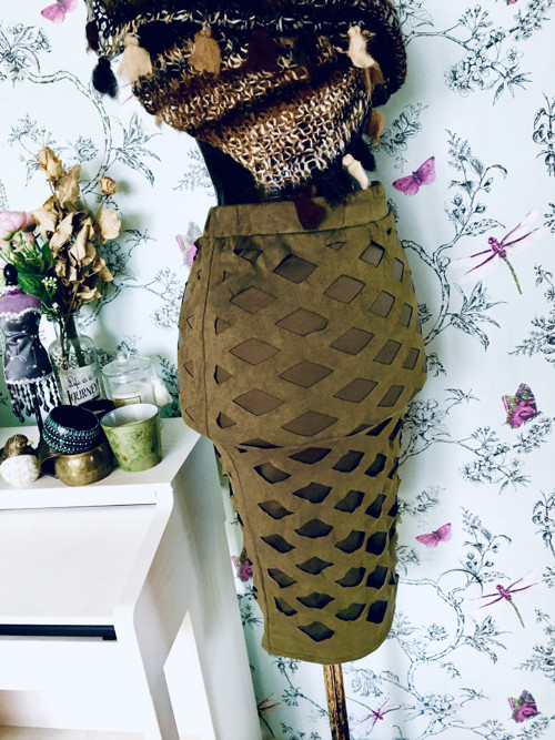 Sukně boho extravagantní v olivové — foto 4