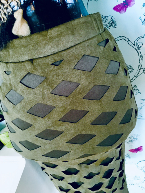 Sukně boho extravagantní v olivové — foto 3