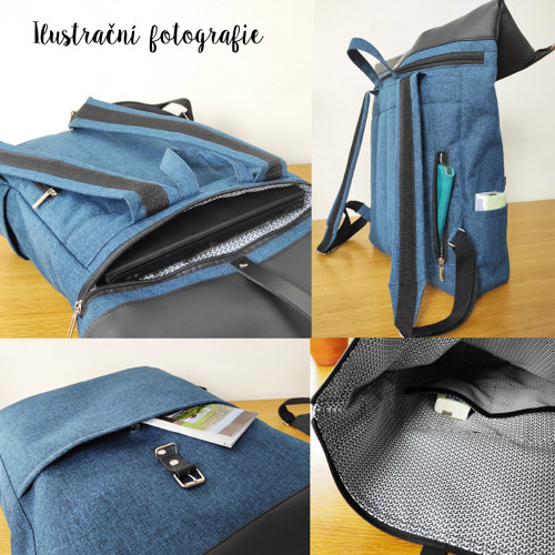 Zoe roll top backpack zlaté listy — foto 4