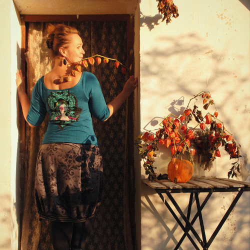"La Muerte!", žebrované triko bambus/elastan — foto 3
