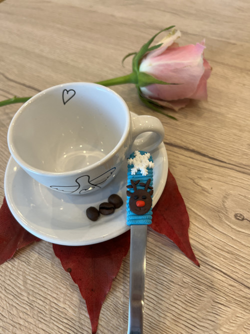 Vánoční lžička - sobík modrá — foto 4