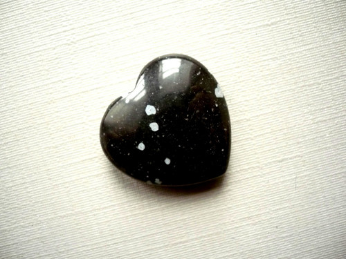 Vrt. srdíčko 20 mm - obsidián vločkový, č.9f — foto 2