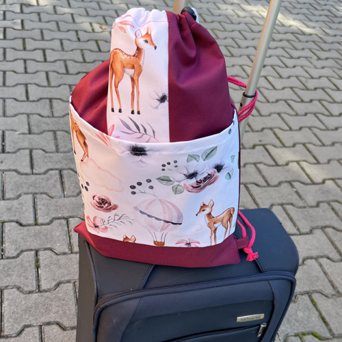 Stahovací batoh: Srnka vínový, nepromokavý — foto 4