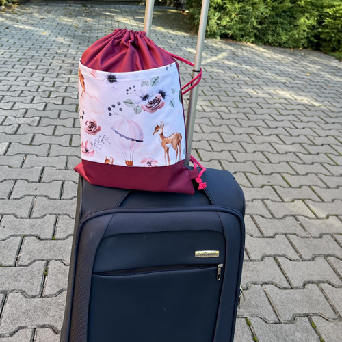Stahovací batoh: Srnka vínový, nepromokavý — foto 2